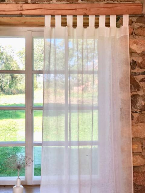Linen Curtain Panel, White Curtains, Sheer Drapes, Long Curtain, Boho Curtain Window - image 1