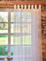 Linen Curtain Panel, White Curtains, Sheer Drapes, Long Curtain, Boho Curtain Window - thumbnail 1
