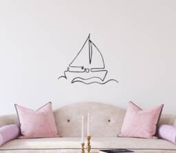 Boat Gifts Nautical Wire Wall Art Home Decor, Decor Bedroom Bathroom Nursery Sea Wave Hangings - thumbnail 1