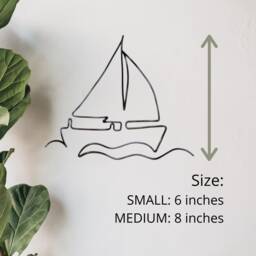 Boat Gifts Nautical Wire Wall Art Home Decor, Decor Bedroom Bathroom Nursery Sea Wave Hangings - thumbnail 3