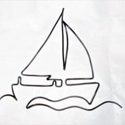Boat Gifts Nautical Wire Wall Art Home Decor, Decor Bedroom Bathroom Nursery Sea Wave Hangings - thumbnail 2