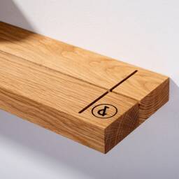 Rustic Wall Shelf Made Of Oak Wood With Metal Bookends - thumbnail 3