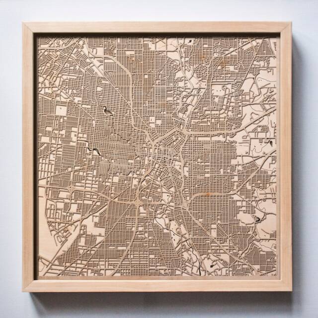 San Antonio Wooden Street Map - 3D Laser Cut Minimalist Wall Art - image 1