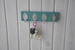 4 Vintage Spoons Key Rack Recycled Silverware Functional Wall Art - thumbnail 1