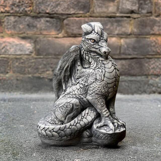 Garden Dragon Decoration Stone Statue Cement Wildlife Figurine Outdoor Ornament Concrete Baby Art Dragon Lover Gift - image 1