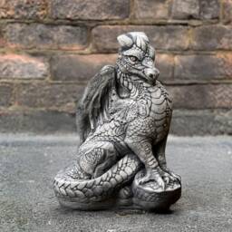 Garden Dragon Decoration Stone Statue Cement Wildlife Figurine Outdoor Ornament Concrete Baby Art Dragon Lover Gift - thumbnail 1