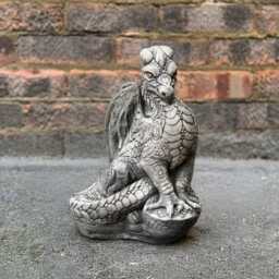 Garden Dragon Decoration Stone Statue Cement Wildlife Figurine Outdoor Ornament Concrete Baby Art Dragon Lover Gift - thumbnail 3
