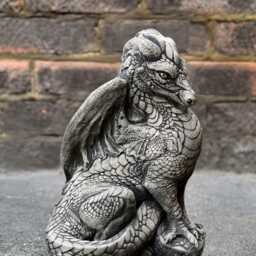 Garden Dragon Decoration Stone Statue Cement Wildlife Figurine Outdoor Ornament Concrete Baby Art Dragon Lover Gift - thumbnail 4