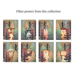 Forest Print Bear Animals Art in Forest Posters Poster For Children Kids Picture Print To School Decors - thumbnail 2