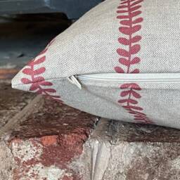 1428. Red Isabella Trail, Linen Look 100% Cotton Cushion Cover - thumbnail 2