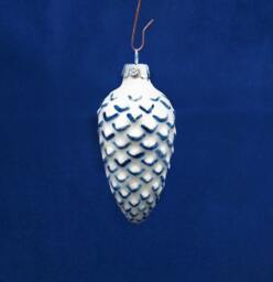 Handmade Ceramic Pine Cone Ornament - Delft Blue Or Gold Christmas Decor
