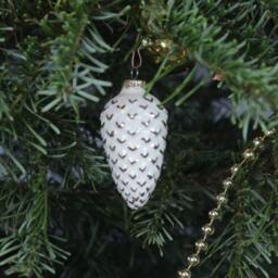 Handmade Ceramic Pine Cone Ornament - Delft Blue Or Gold Christmas Decor - thumbnail 4