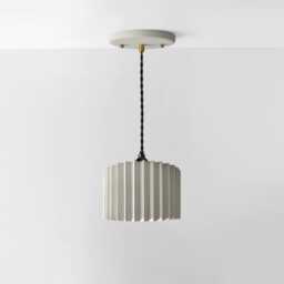 Large Syracuse - Ceramic Pendant Ceiling Light Handmade Minimalist Hanging Fixture in Bone White - thumbnail 2