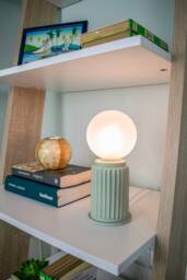 Green Adeera - Dimmable Small Light Green Table Lamp With A Glass Shade, Modern Bedside Lamp, Accent Or Desk Eclectic - thumbnail 1
