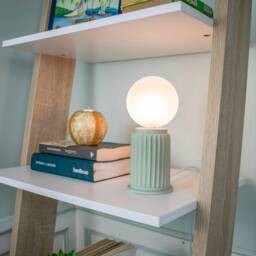 Green Adeera - Dimmable Small Light Green Table Lamp With A Glass Shade, Modern Bedside Lamp, Accent Or Desk Eclectic - thumbnail 2