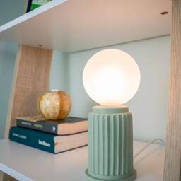 Green Adeera - Dimmable Small Light Green Table Lamp With A Glass Shade, Modern Bedside Lamp, Accent Or Desk Eclectic - thumbnail 3