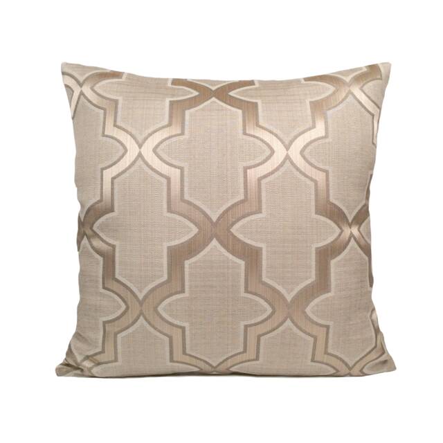 Dark Tan Beige Throw Pillow Cover, Decorative Cushion Covers, Satin Blend Moroccan Pattern Accent Pillowcase, Modern Farmhouse Home Decor - image 1