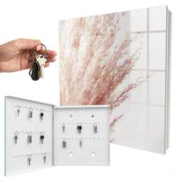 Subtle Elegance Wall Mounted Key Cabinet, Beige Industrial Box, Minimalist Nature, For Lovers Of Nature & Peace - thumbnail 2