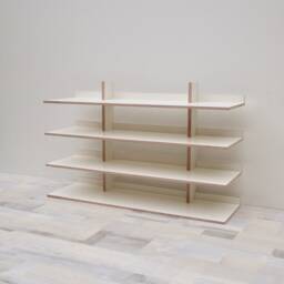 Modern Birch Shoe Rack White Or Black Laminate, Handmade - thumbnail 2