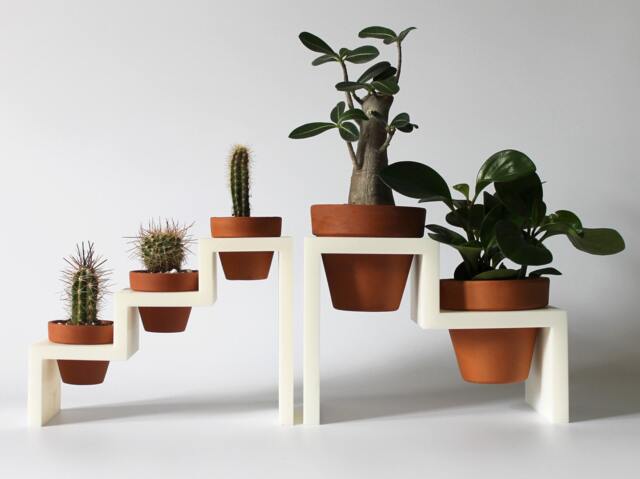 2 Step Planter For 4In Pots/4 Inch Pot 4'' Clay Stand Plant Holder Cactae 3D Printed Indoor - image 1