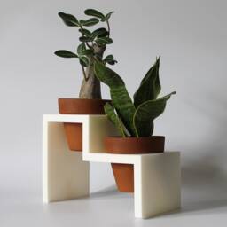 2 Step Planter For 4In Pots/4 Inch Pot 4'' Clay Stand Plant Holder Cactae 3D Printed Indoor - thumbnail 2