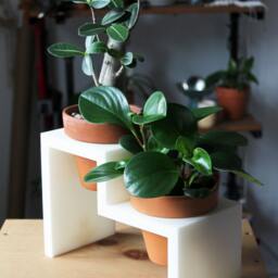 2 Step Planter For 4In Pots/4 Inch Pot 4'' Clay Stand Plant Holder Cactae 3D Printed Indoor - thumbnail 3