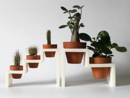 2 Step Planter For 4In Pots/4 Inch Pot 4'' Clay Stand Plant Holder Cactae 3D Printed Indoor - thumbnail 1