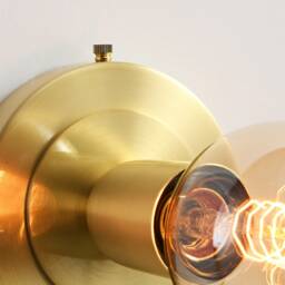 Luna Brushed Gold Flush Mount Light - Mid Century Industrial Modern Wall Sconce Or Ceiling Fixture For Hallways & Small Rooms - thumbnail 3