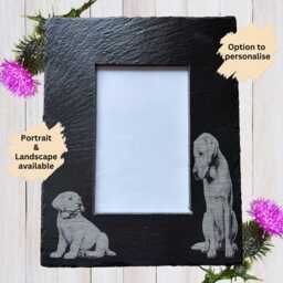 Engraved Slate Labrador Photo Frame, Pet Memorial Keepsake, Puppy Parent Illustration - thumbnail 2
