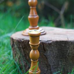Handcrafted Wooden Candlestick Holders Turned in Sapele & Keruing - thumbnail 4