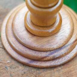 Handcrafted Wooden Candlestick Holders Turned in Sapele & Keruing - thumbnail 3