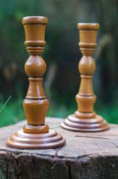 Handcrafted Wooden Candlestick Holders Turned in Sapele & Keruing
