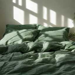 Fern Linen Duvet Cover Soft 1 Medium Weight Cover Breathable Stonewashed Comfort - thumbnail 3