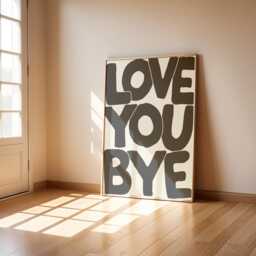 Love You Bye Print - Hallway Typography Poster Modern Entryway Wall Art New Home Gift - thumbnail 3