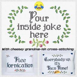 Inside Joke - Custom Embroidered Pillow - thumbnail 2
