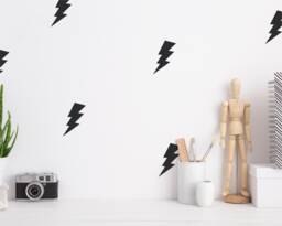 Lightning Bolts - Vinyl Wall Decals 10cm - 4 Inch Electric Flash Thunderbolt Storm Stickers Baby Boys Girls Nursery Kids Room D??cor - thumbnail 1