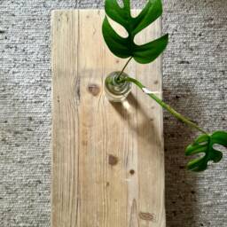 Coffee Table Made From Unoiled Scaffolding Planks On Hairpin Legs - thumbnail 3