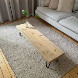 Coffee Table Made From Unoiled Scaffolding Planks On Hairpin Legs - thumbnail 2