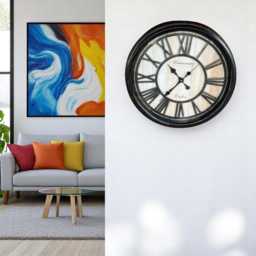 Vintage Style Roman Wall Clock - 47cm Diameter Timeless Design Bronze - Super Silent - thumbnail 4