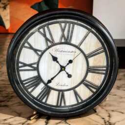 Vintage Style Roman Wall Clock - 47cm Diameter Timeless Design Bronze - Super Silent
