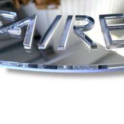 Custom Cut Out Name Mirror Round Acrylic Mirror With White Backing - thumbnail 3