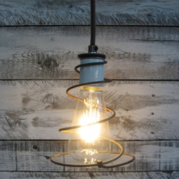 Vintage Bed Spring Pendant Light - thumbnail 2