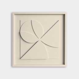 Geometric Relief Wall Sculpture - Mid Century Modern Art - 50x50cm - thumbnail 1