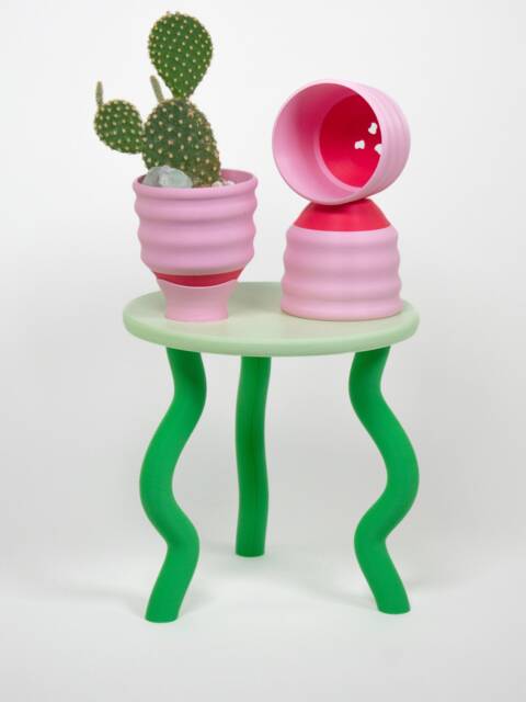 Small Pink Wavy Planter - 3 - image 1