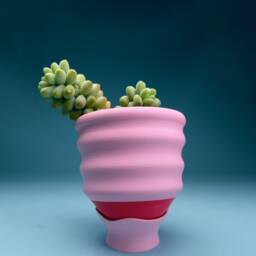 Small Pink Wavy Planter - 3 - thumbnail 2
