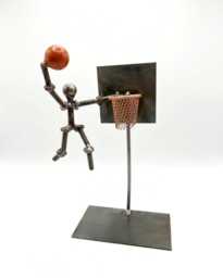 Upcycled Metal Basketball Sustainable Sculpture - thumbnail 1