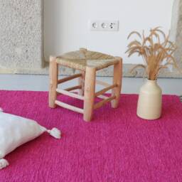 Large Handwoven Pink Rug, Living Room Area Nursery Kids Girls Decor, Bedroom Scandi Rug - thumbnail 4