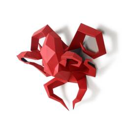 Octopus Sculpture, Pre-Cutting Diy Papercraft Kit, Multi-Color Option3D Wall Art, Low Poly Paper , Sea Animals Head, Decor, Gift - thumbnail 3