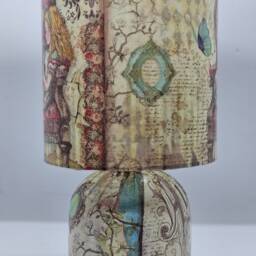 Alice in Wonderland Ii. Decoupage Table Lamp Whimsical Home Decor - thumbnail 3