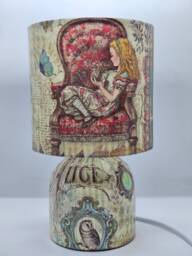 Alice in Wonderland Ii. Decoupage Table Lamp Whimsical Home Decor